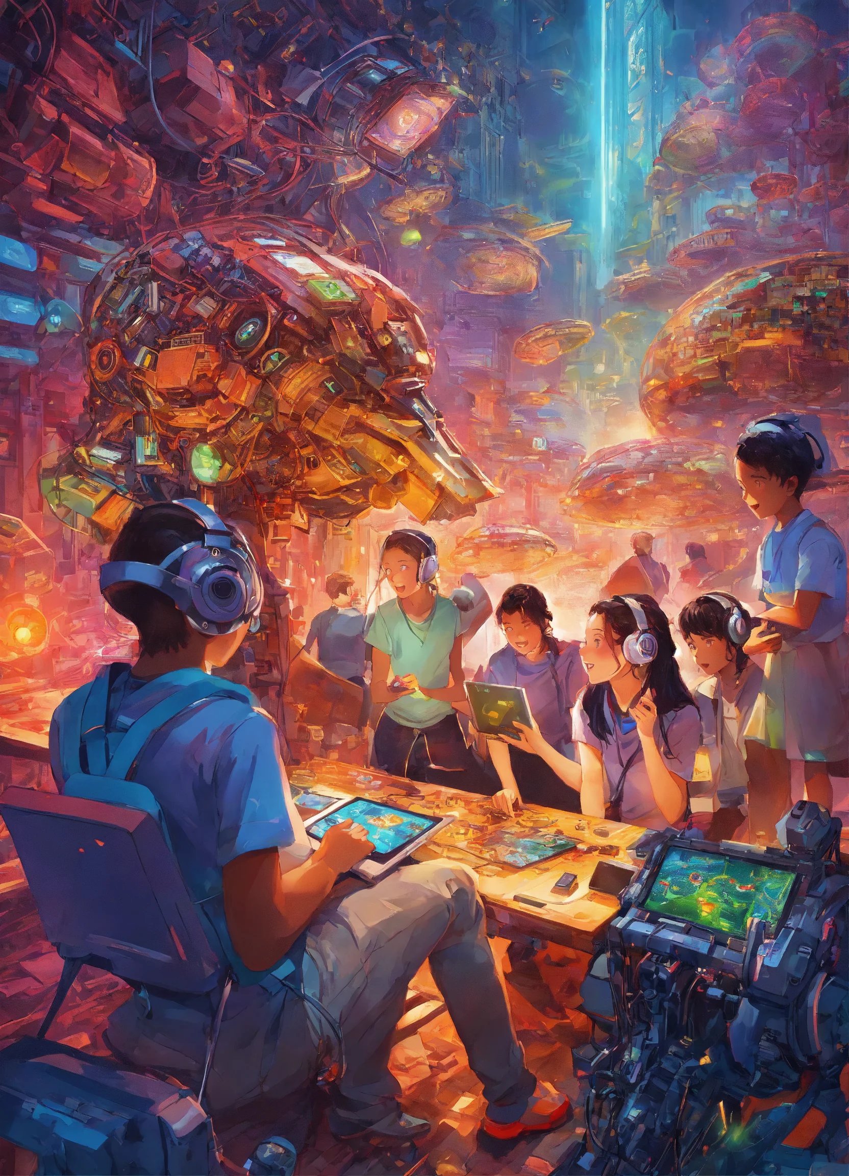 Students exploring artificial intelligence