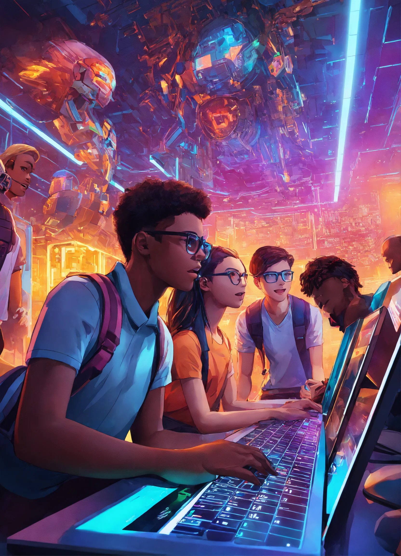 Students exploring artificial intelligence 1