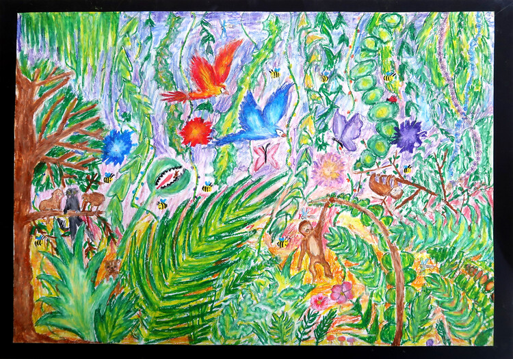 Dschungelbild lpastellkreiden01