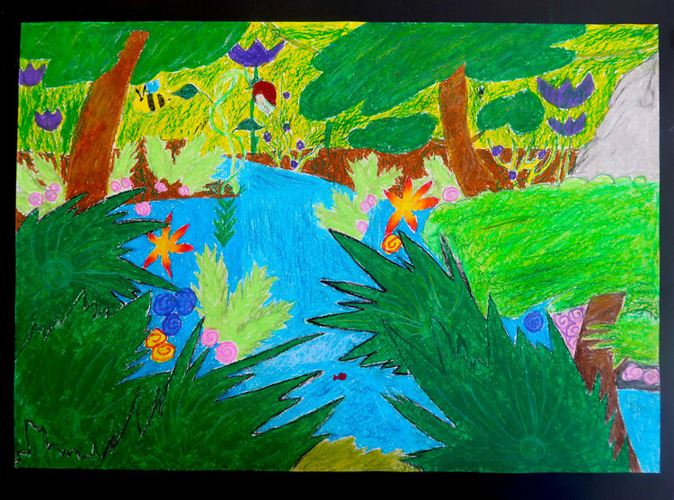 Dschungelbild lpastellkreiden06