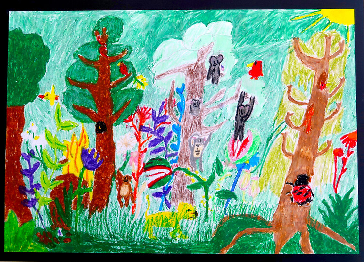 Dschungelbild lpastellkreiden08